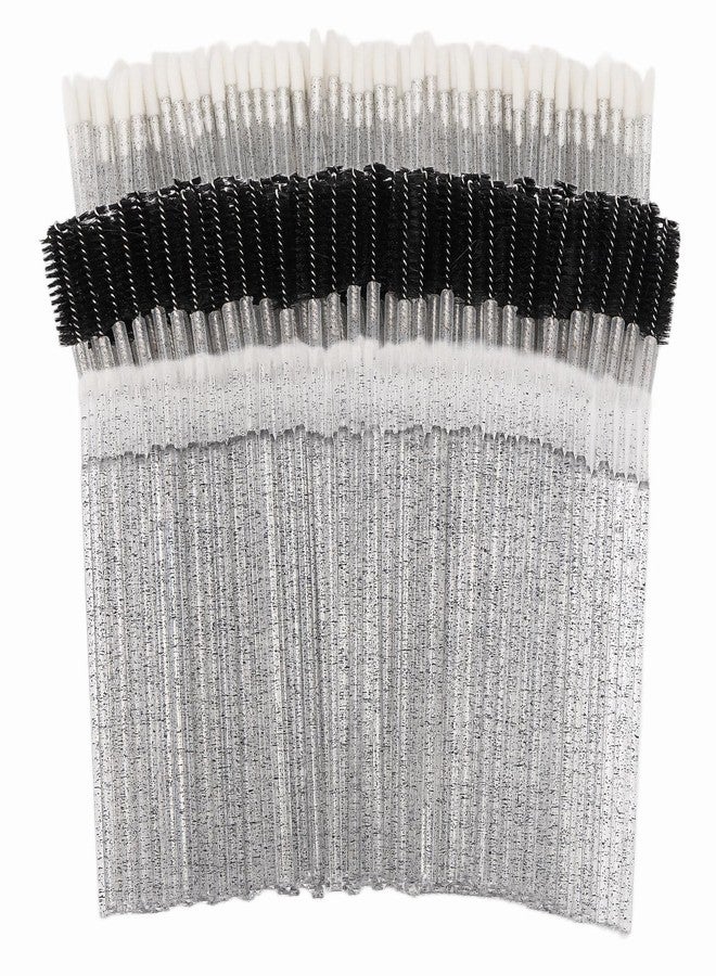 Tbestmax 200 Pcs Spoolies Set - 100 Mascara Wands and Lip Brushes Double-headed, 100 Micro Swabs Applicator Disposable Eyelash Brushes Lipstick Tester Makeup Applicator Tool, Crystal Black - Image 2
